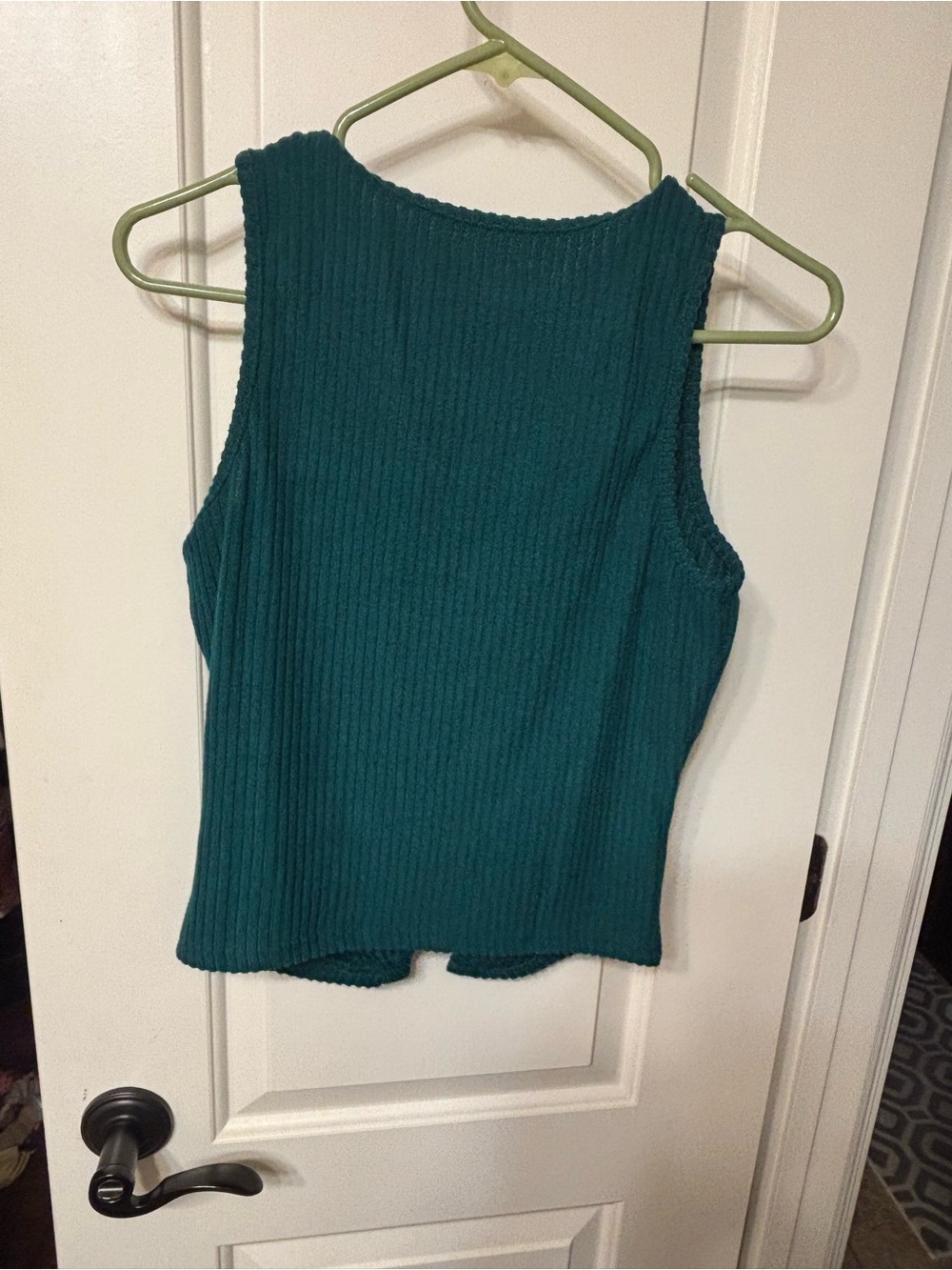 SHEIN Teal Ribbed Button-Front Tank - Picture 2 of 3